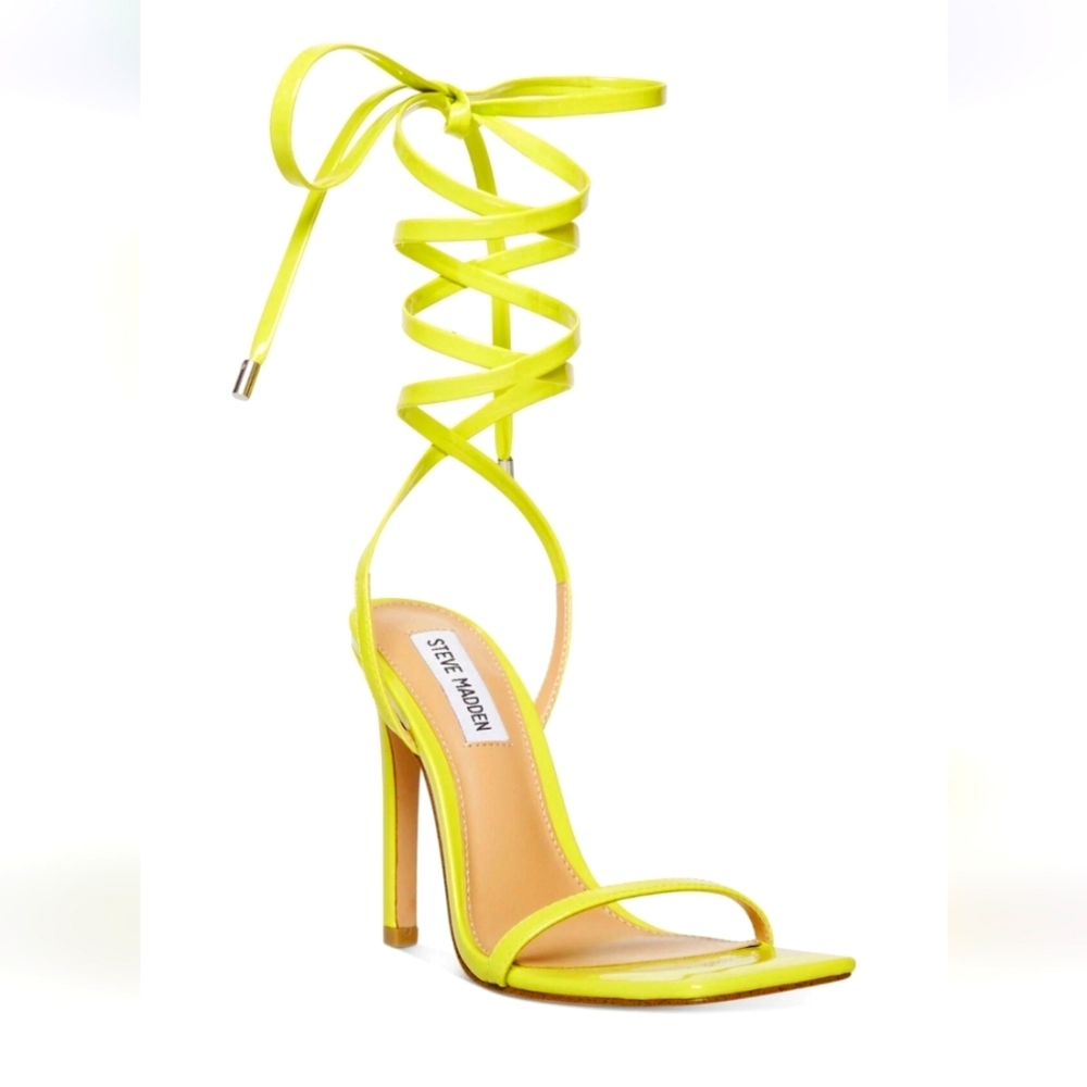 Steve Madden Uplift Strappy Heels, Yellow, Size 8
